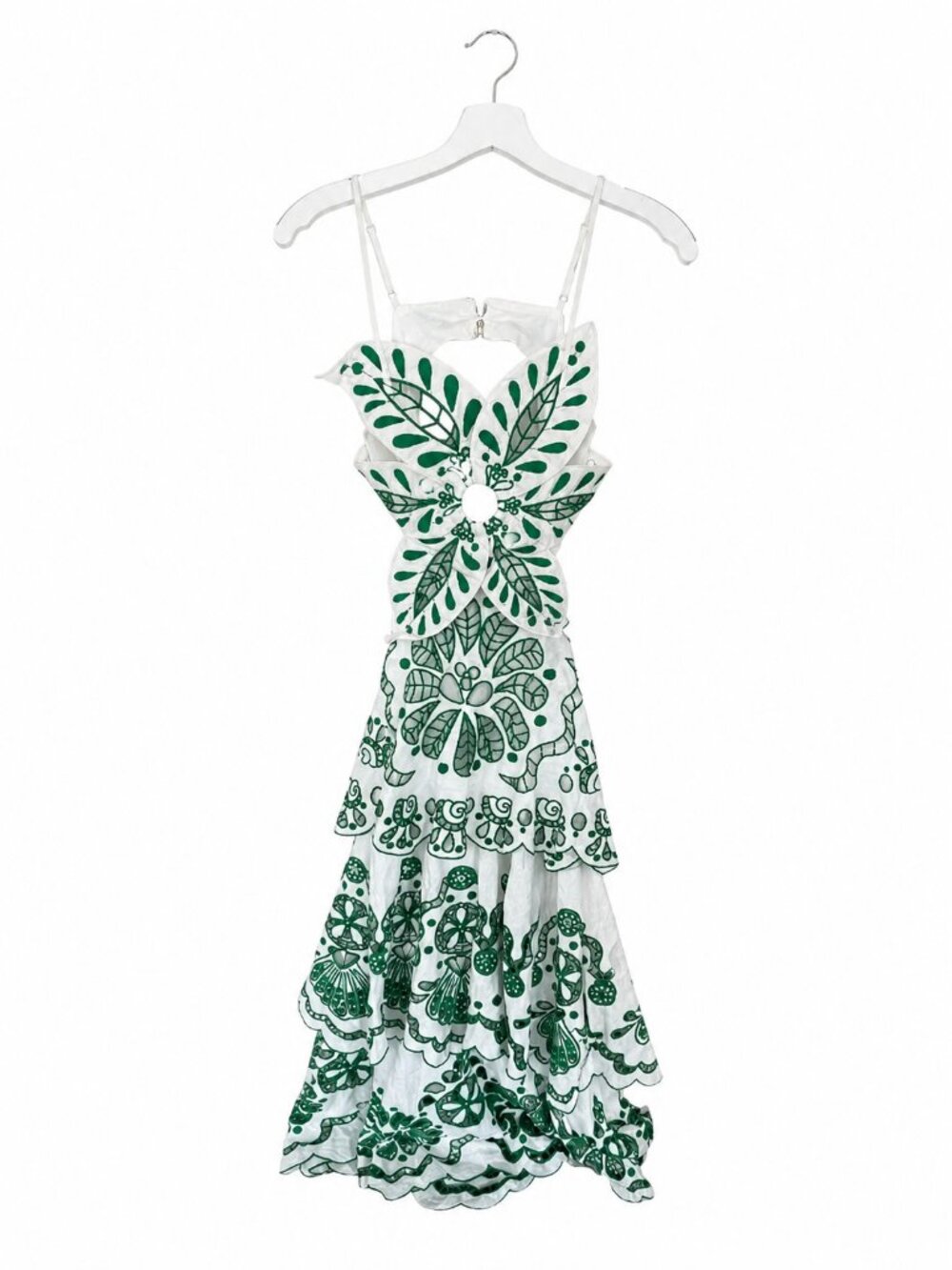 FARM Rio Flower Richelieu Linen Embroidered Midi Dress XS EUC - Picture 15 of 16